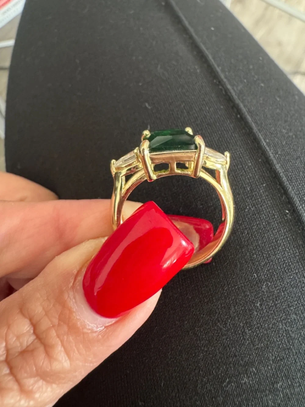Gold Tone Fashion Statement Ring- Size 10